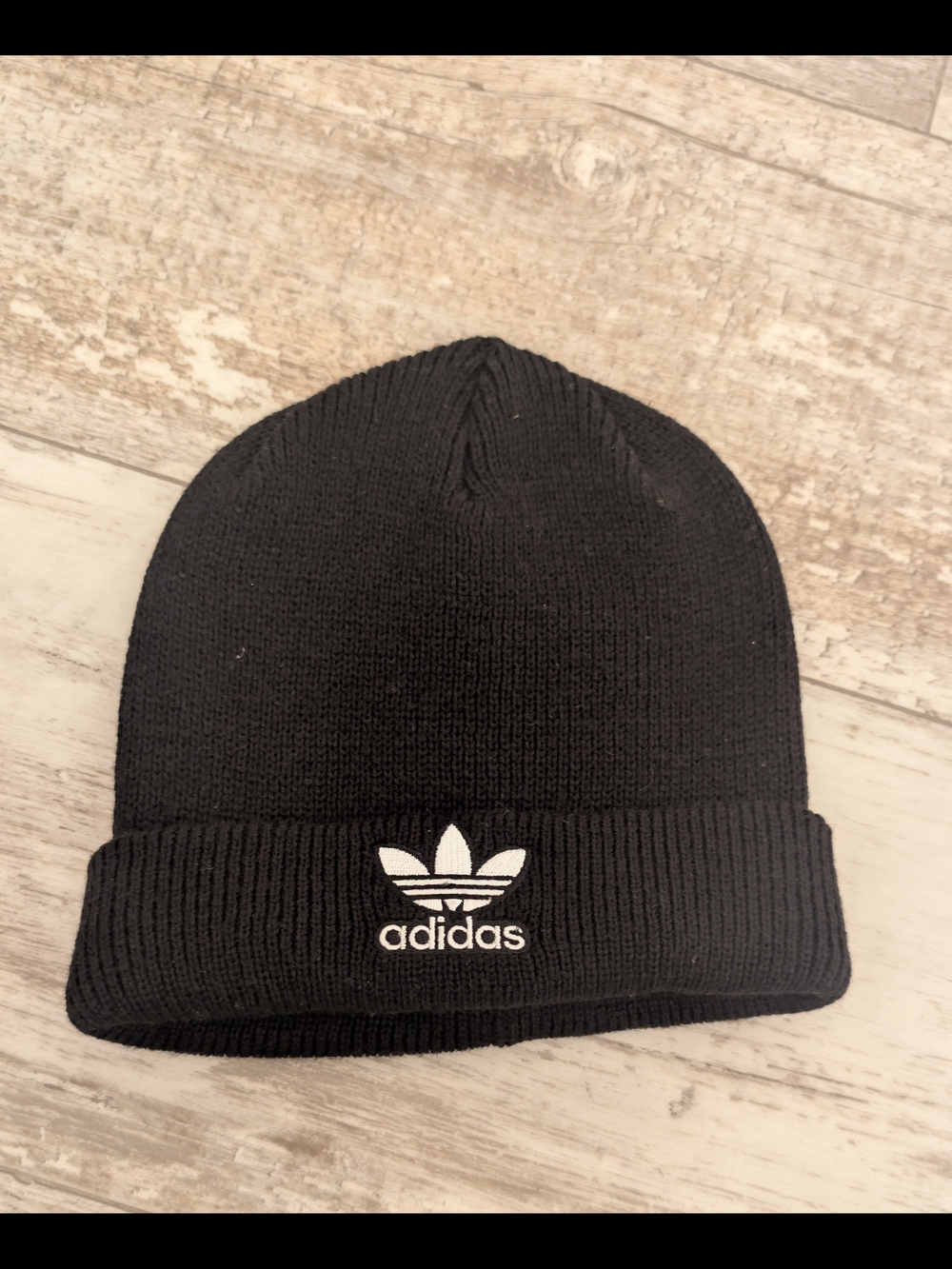 Adidas Black Trefoil Cuffed Beanie NWOT - Picture 2 of 4
